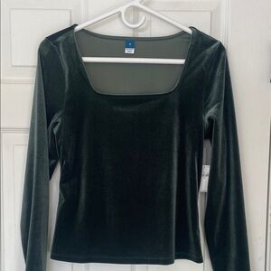 Velvet Square Neck Top